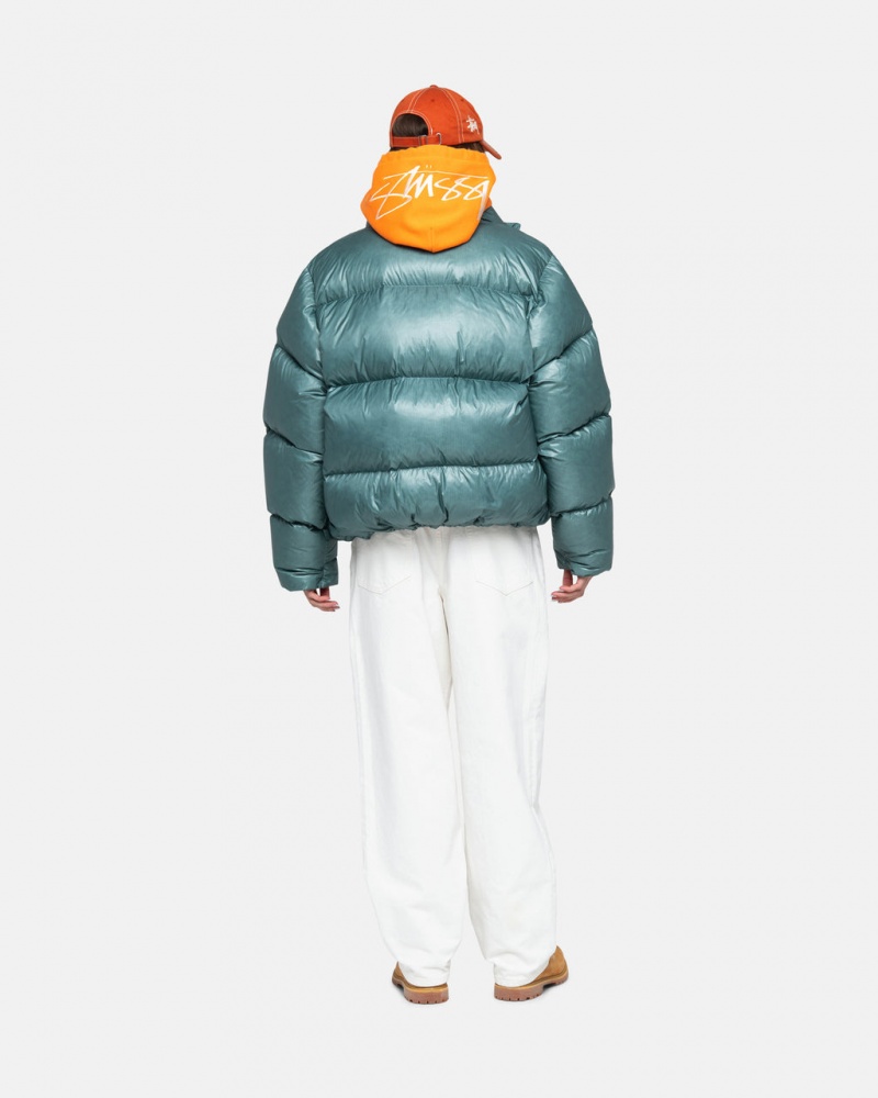 Stussy Down Puffer Parachute Ripstop - Unisex Jackets Azules | QMXUV86659