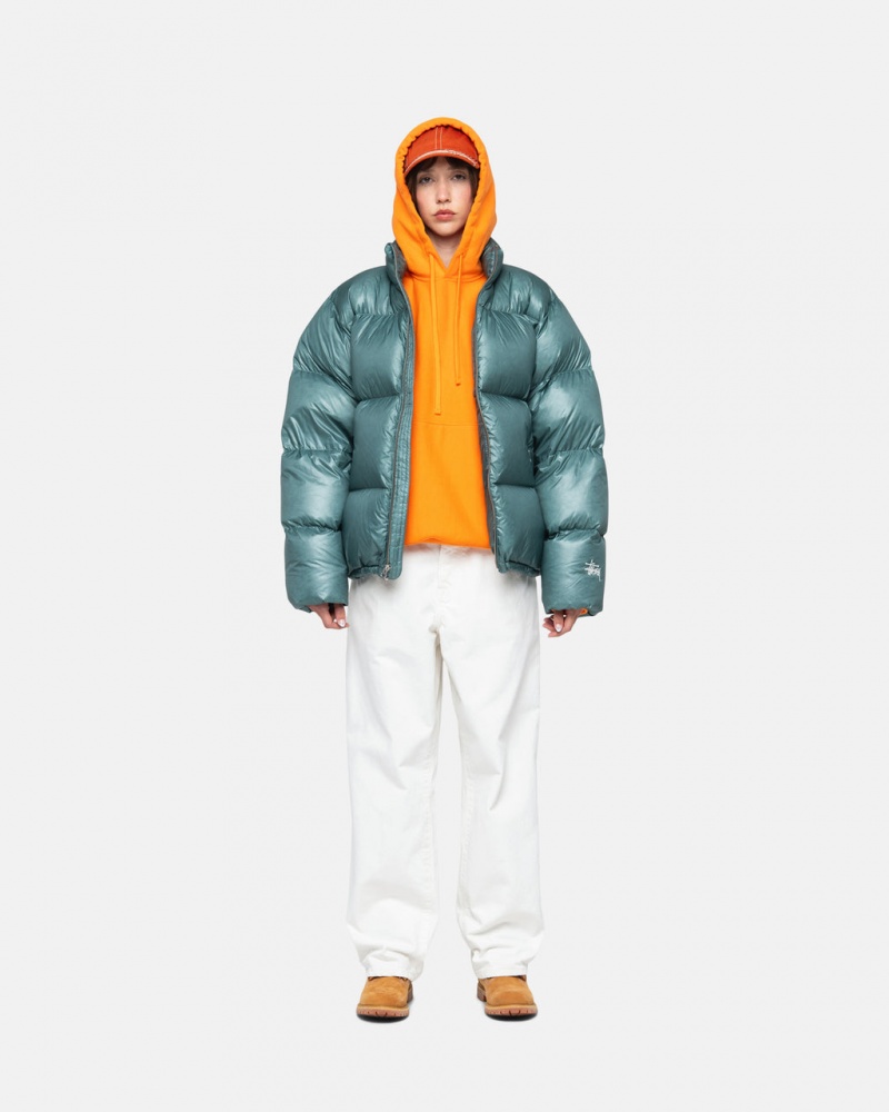 Stussy Down Puffer Parachute Ripstop - Unisex Jackets Azules | QMXUV86659