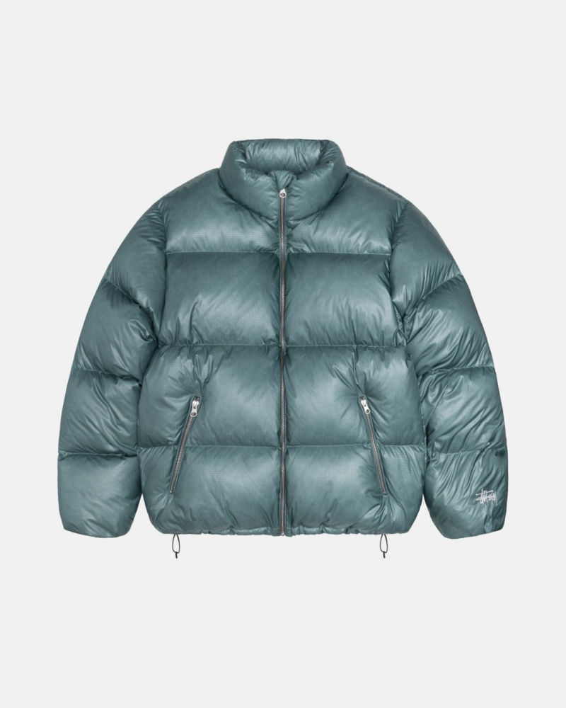 Stussy Down Puffer Parachute Ripstop - Unisex Jackets Azules | QMXUV86659