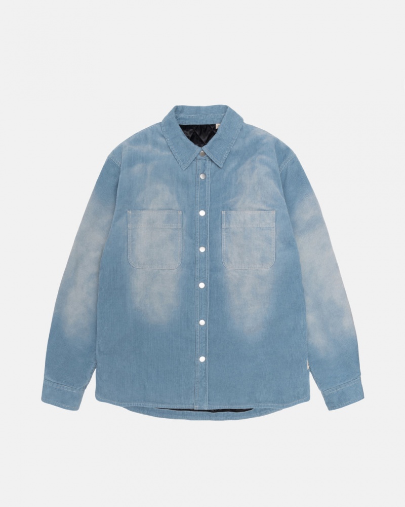 Stussy Faded Cord Overshirt - Unisex Tops Azules | MXICD23461