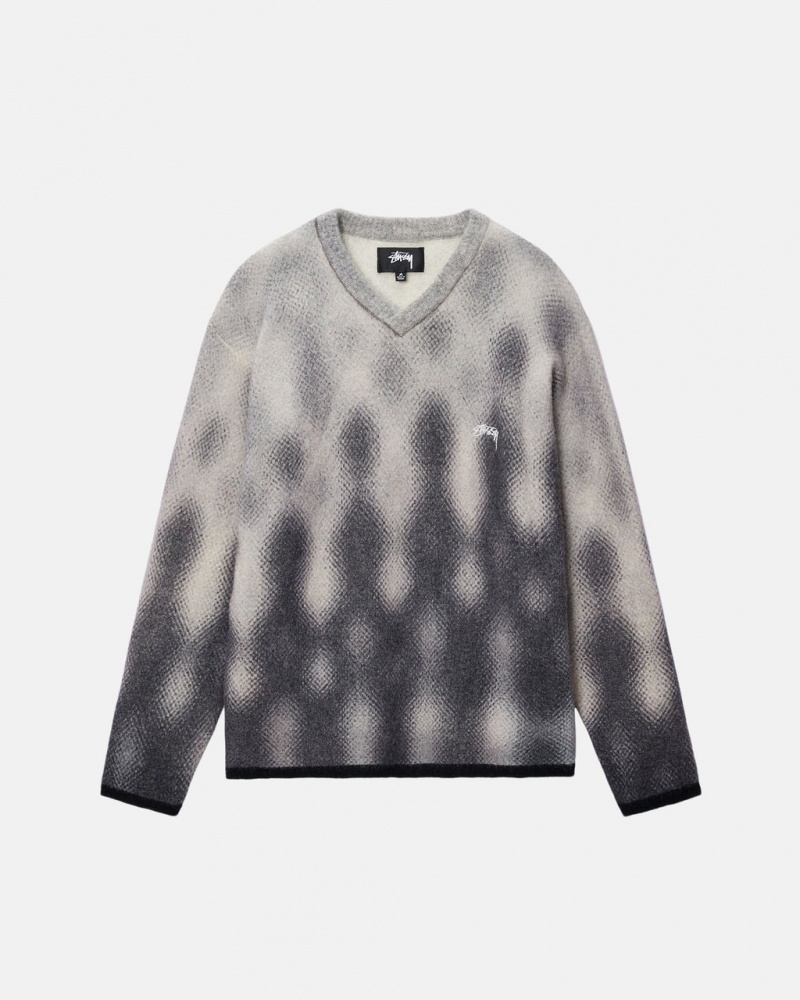 Stussy Gradient Dot Brushed Sueter - Unisex Sweaters Grises | GMXEC94999