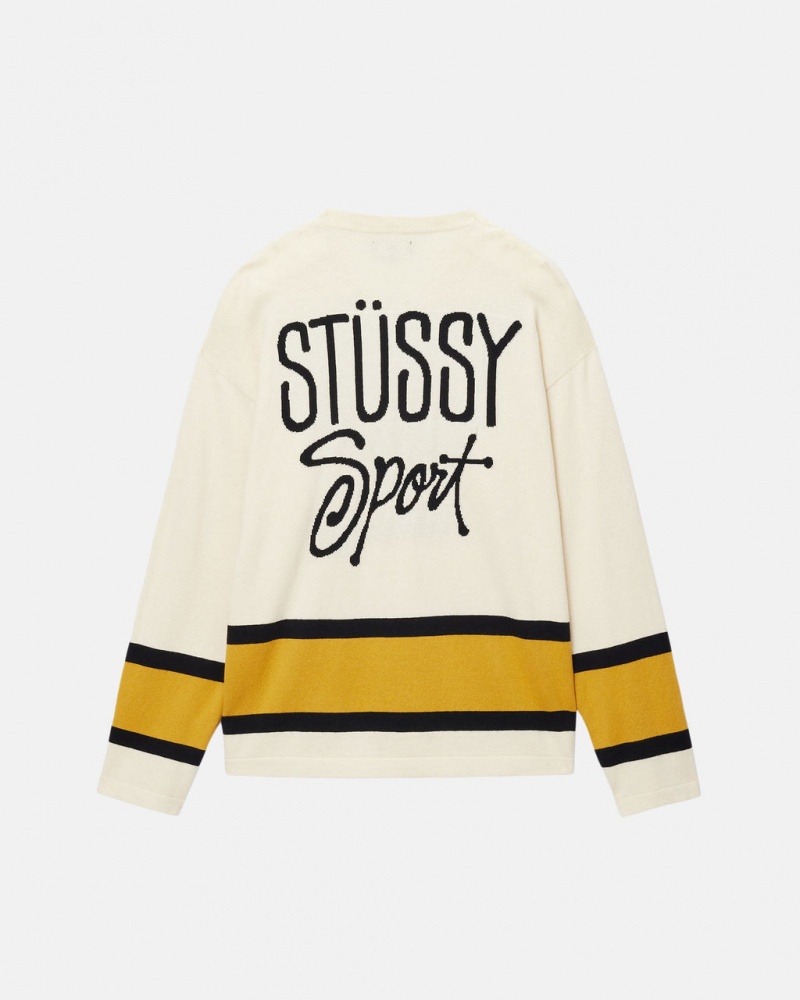 Stussy Hockey Sueter - Unisex Sweaters Beige | MXZPD16175