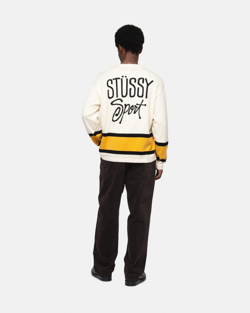 Stussy Hockey Sueter - Unisex Sweaters Beige | MXZPD16175