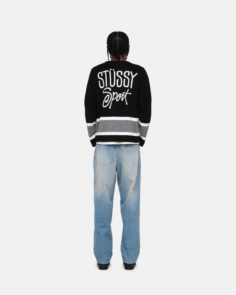 Stussy Hockey Sueter - Unisex Sweaters Knits Negros | DMXVO49132