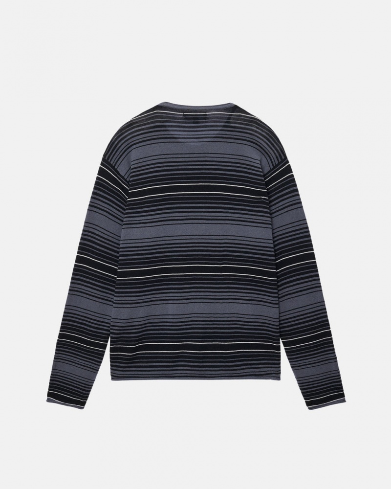 Stussy Horizontal Stripe Sueter - Unisex Sweaters Grises | UMXND13326