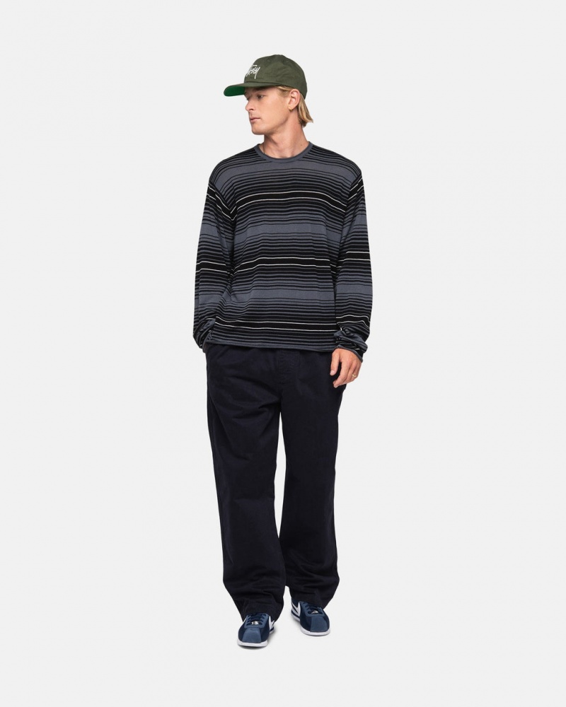 Stussy Horizontal Stripe Sueter - Unisex Sweaters Grises | UMXND13326