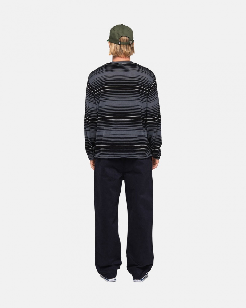 Stussy Horizontal Stripe Sueter - Unisex Sweaters Grises | UMXND13326