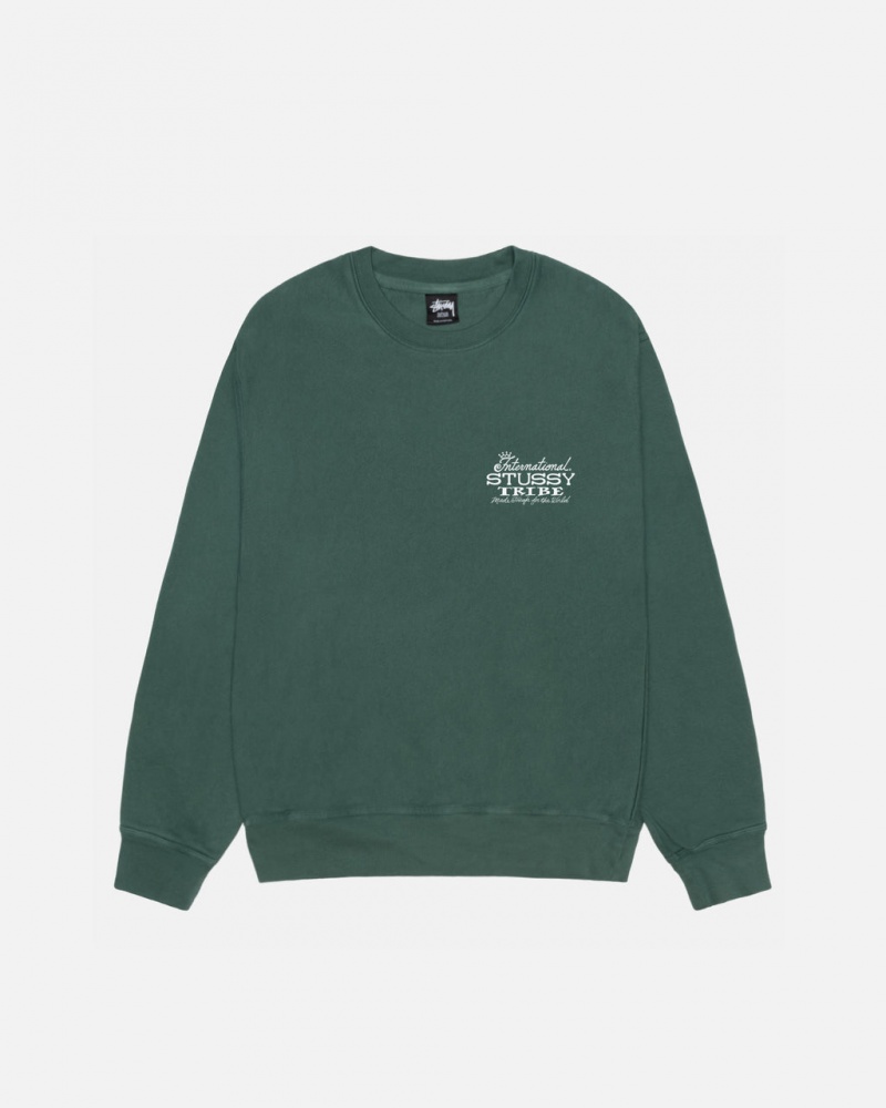 Stussy IST Crew Pigment Dyed - Unisex Hoodies Verdes | MXIIZ67172