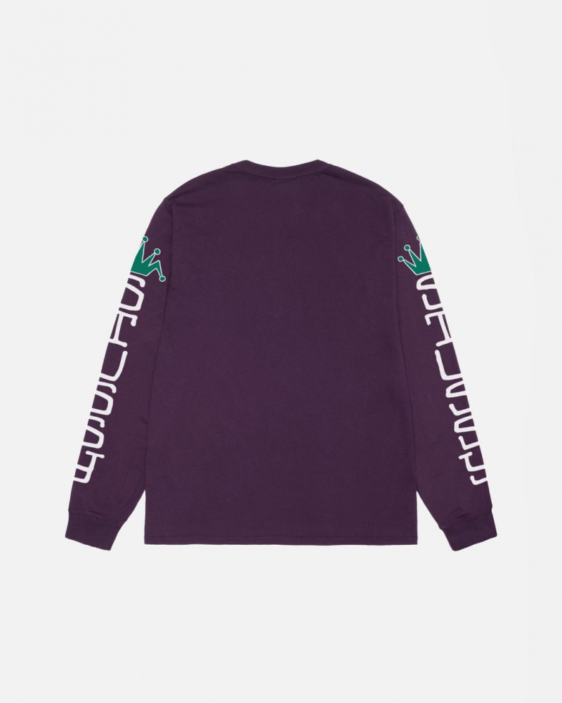 Stussy Jumbo LS Tee Pigment Dyed - Unisex Longsleeve Morados | MXZDE30628