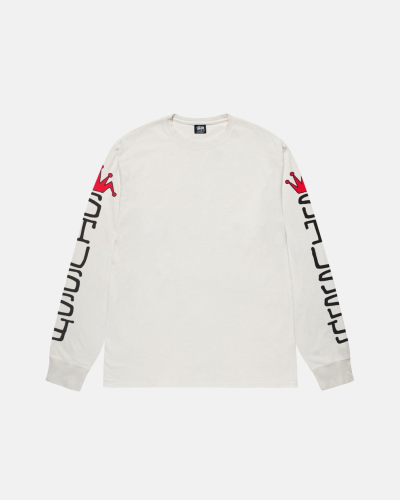 Stussy Jumbo LS Tee Pigment Dyed - Unisex Longsleeve Beige | MXJVR37813