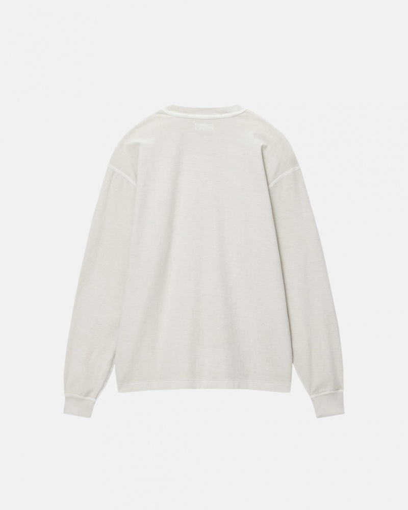 Stussy Lazy LS Tee - Unisex Longsleeve T-Shirts Beige | MXZDE33375