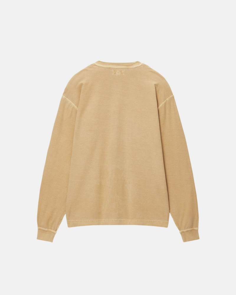 Stussy Lazy LS Tee - Unisex Longsleeve T-Shirts Dorados | MXIIZ36468