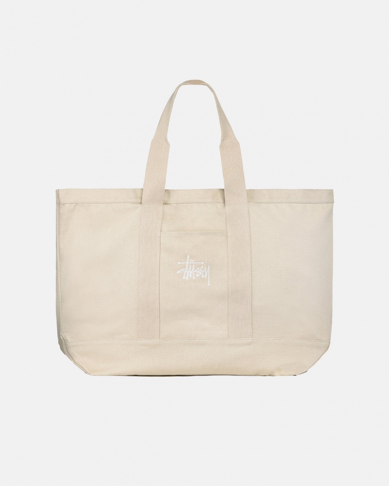 Stussy Lona Extra Large Tote Bag - Unisex Bags Beige | MMXHR16303