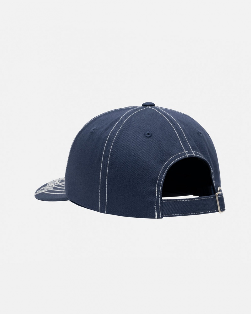 Stussy Low Pro Basic Stitch Strapback - Unisex Azul Marino | LMXSX31672