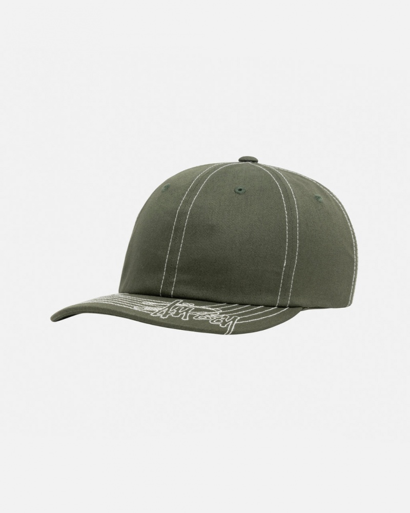 Stussy Low Pro Basic Stitch Strapback - Unisex Verde Oliva | QMXUV84144