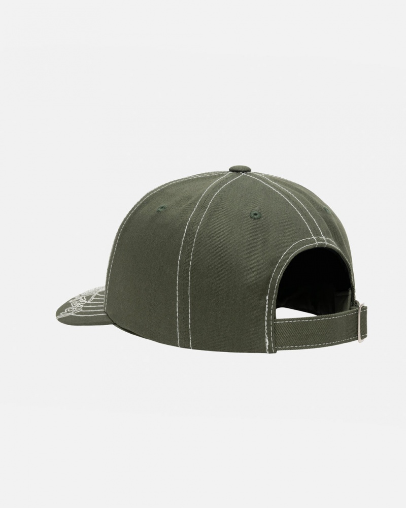 Stussy Low Pro Basic Stitch Strapback - Unisex Verde Oliva | QMXUV84144