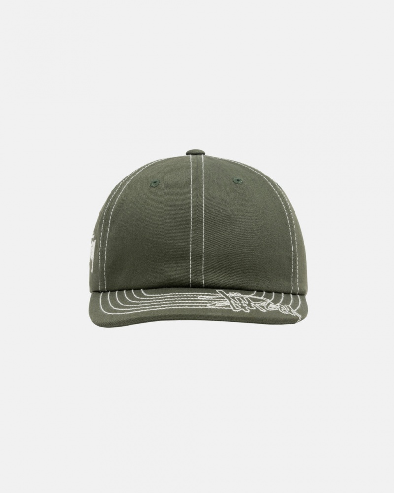 Stussy Low Pro Basic Stitch Strapback - Unisex Verde Oliva | QMXUV84144