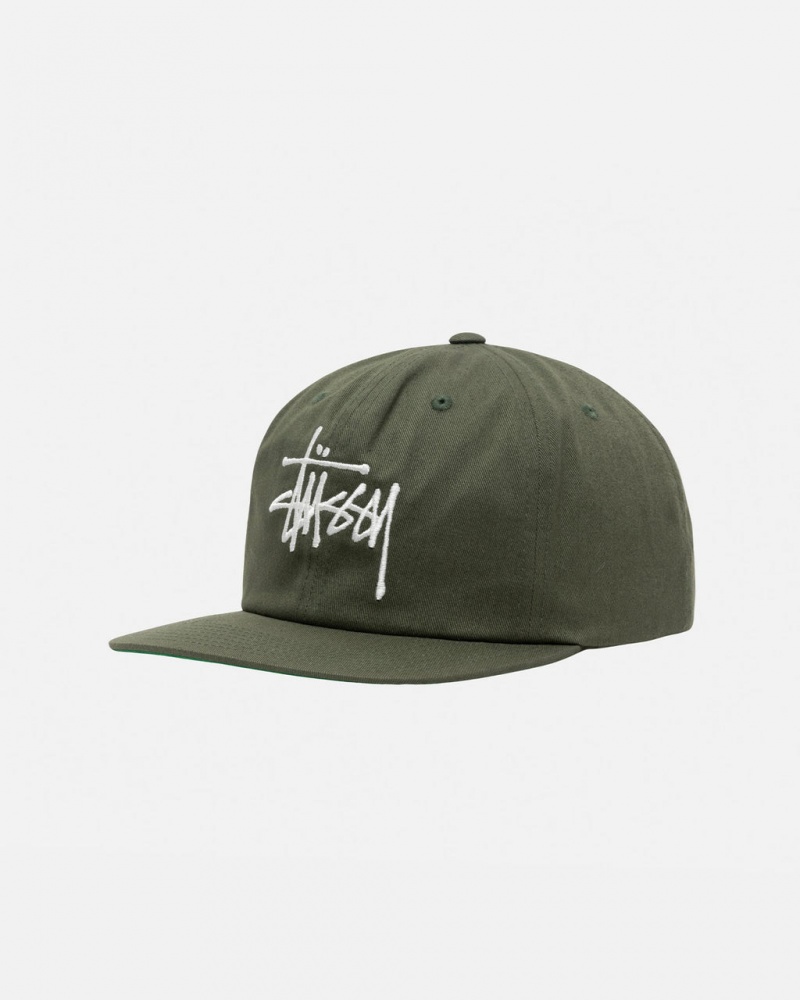 Stussy Mid-Depth Basic Strapback - Unisex Verde Oliva | PMXQX65667