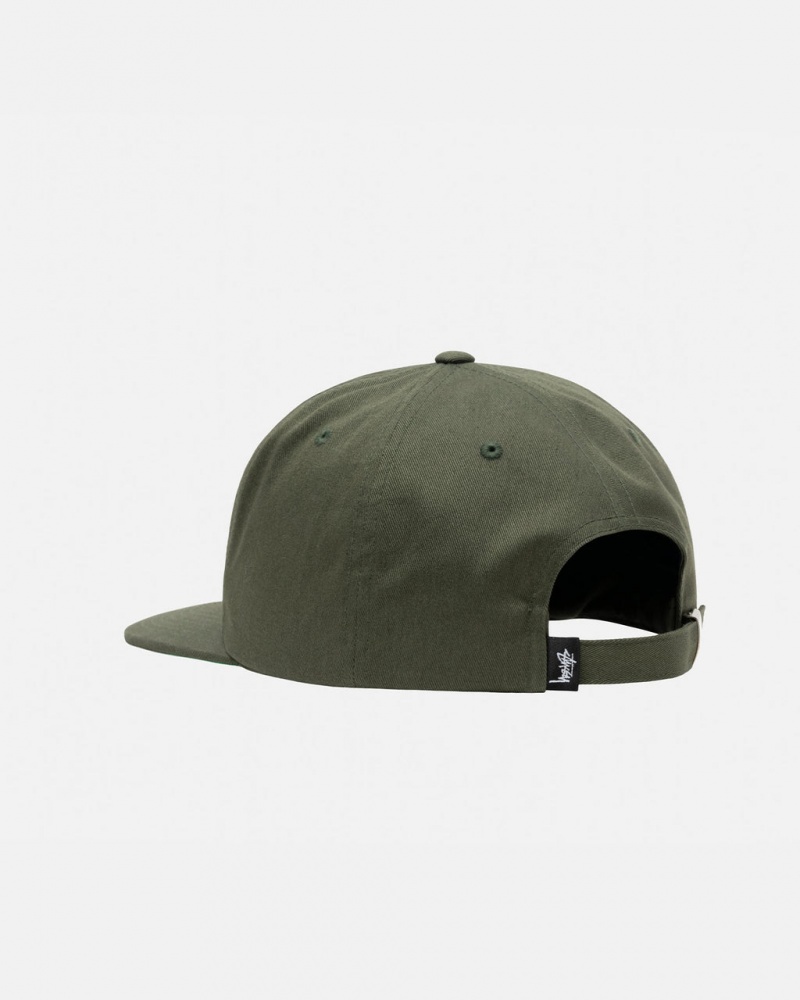 Stussy Mid-Depth Basic Strapback - Unisex Verde Oliva | PMXQX65667