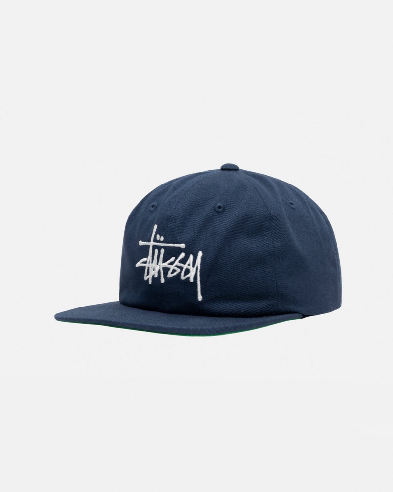 Stussy Mid-Depth Basic Strapback - Unisex Azul Marino | LMXSX39055