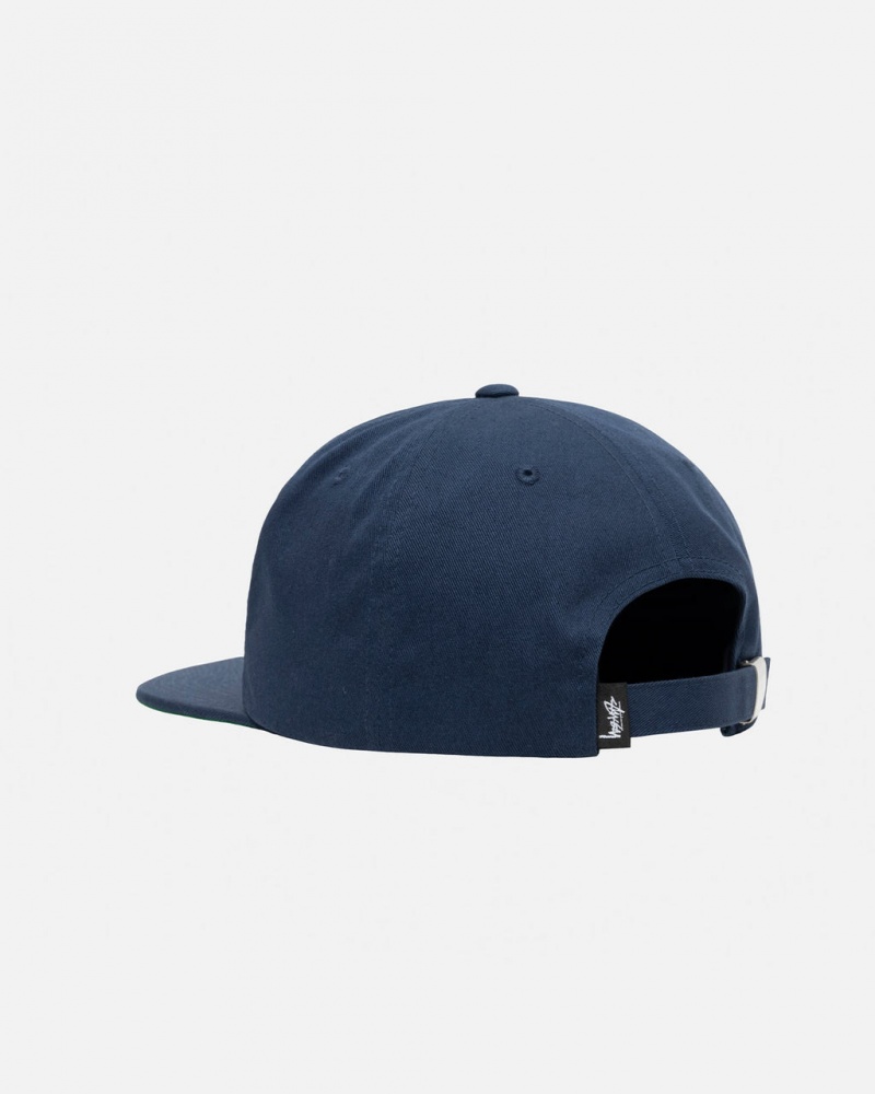 Stussy Mid-Depth Basic Strapback - Unisex Azul Marino | LMXSX39055