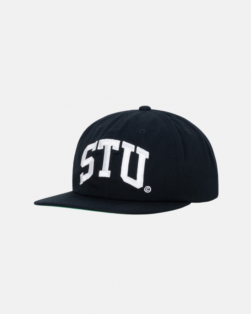 Stussy Mid-Depth Stu Arch Strapback - Unisex Negros | MXZPD82861