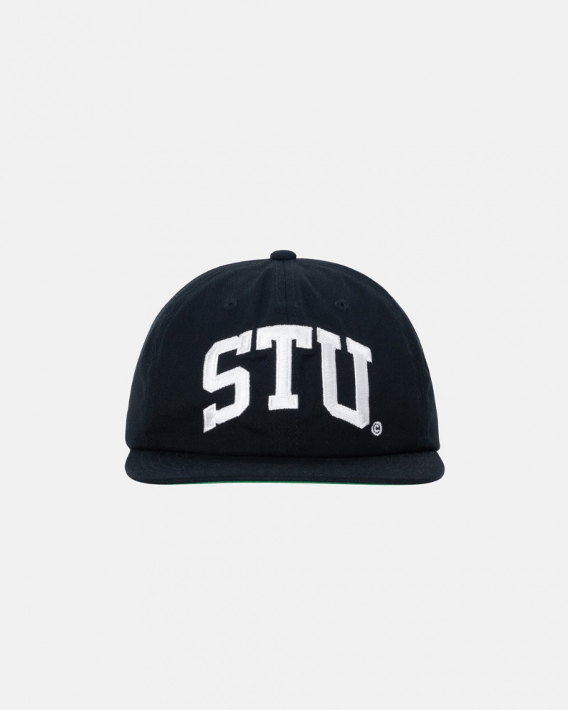 Stussy Mid-Depth Stu Arch Strapback - Unisex Negros | MXZPD82861