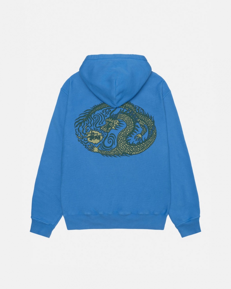 Stussy Mosaic Dragon Hoodie Pigment Dyed - Unisex Hoodies Azules | MXJBT76855