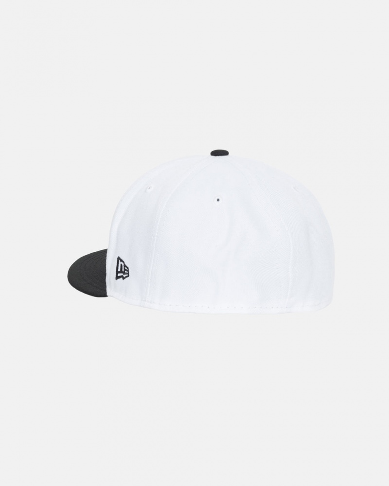 Stussy New Era 59Fifty Curly S - Unisex Blancos Negros | MXZPD72296