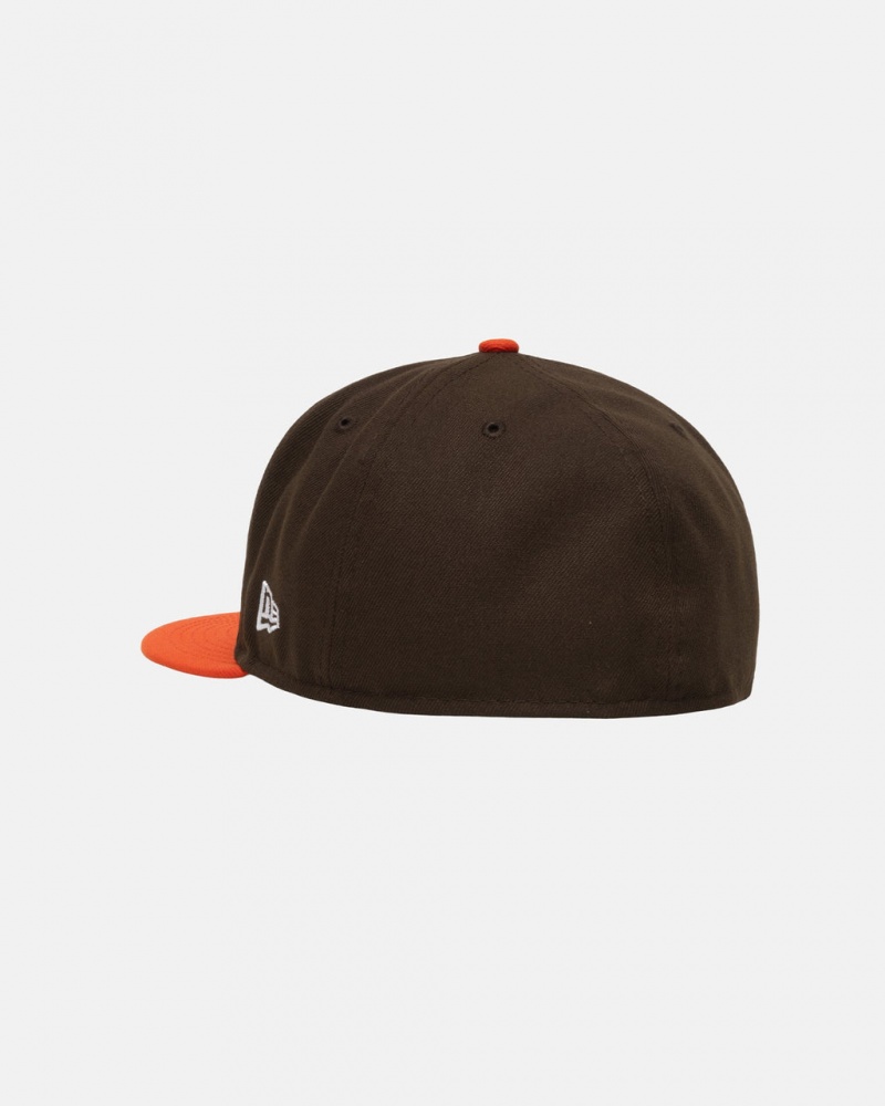 Stussy New Era 59Fifty Curly S - Unisex Marrom Naranjas | BMXSD91439