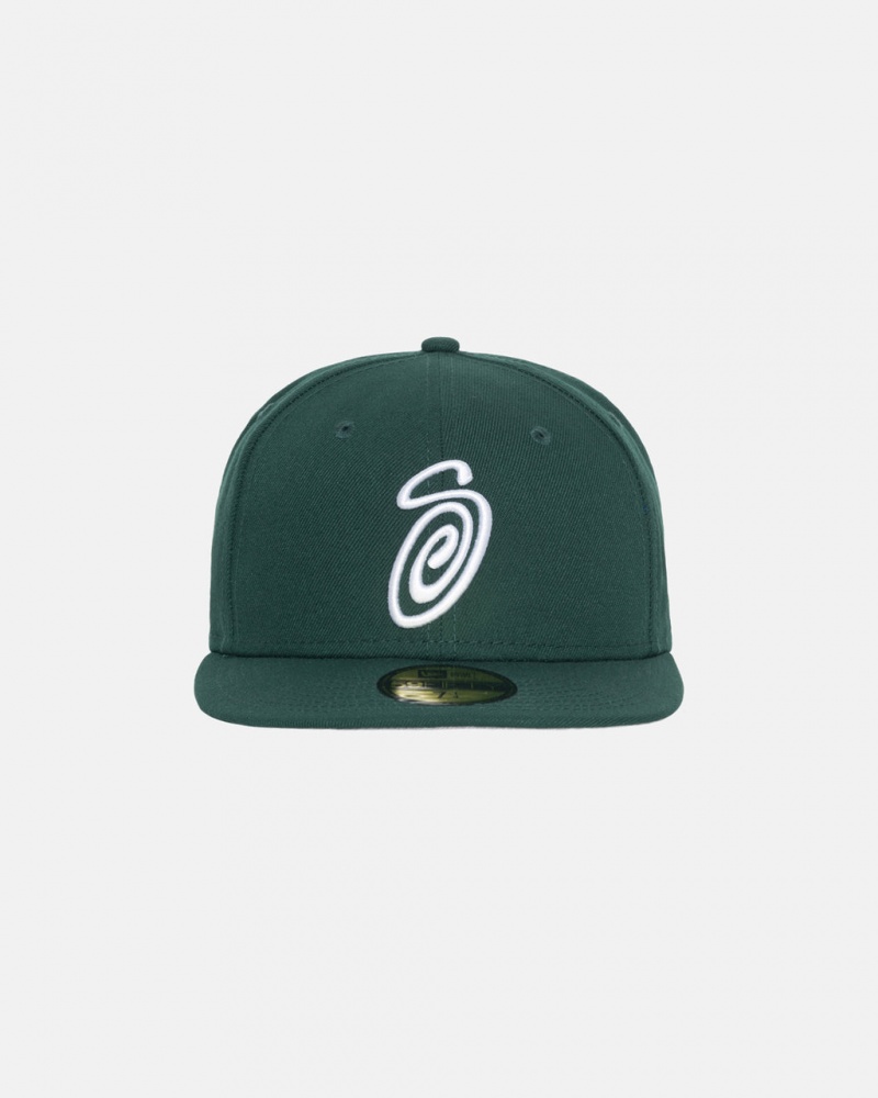 Stussy New Era 59Fifty Curly S - Unisex Verdes | PMXER22998