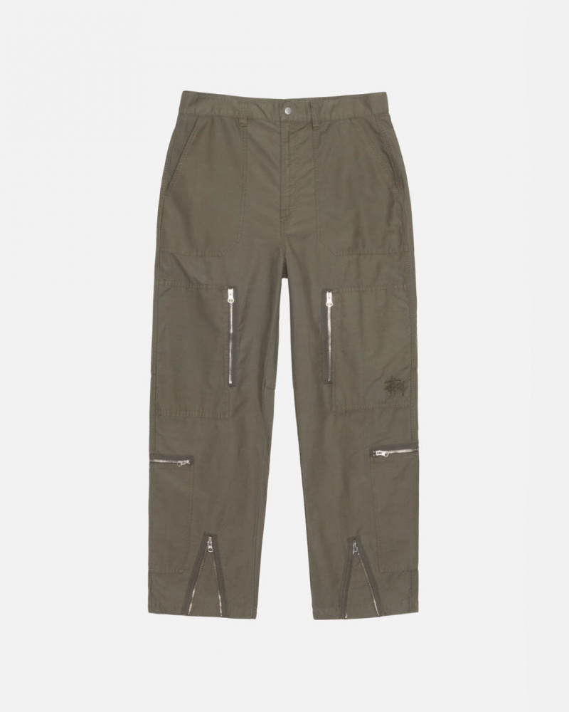 Stussy Nyco Flight Pant - Unisex Jeans Pants Verde Oliva | BMXSO90517