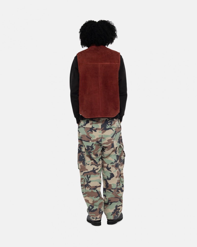 Stussy Reversible Shearling Workgear Vest - Unisex Jackets Vino | YMXGT33663