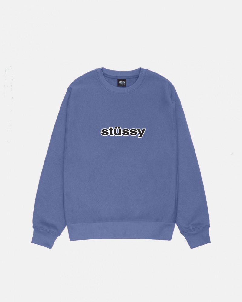 Stussy SS-Link Crew - Unisex Hoodies Azules | EMXHC70543