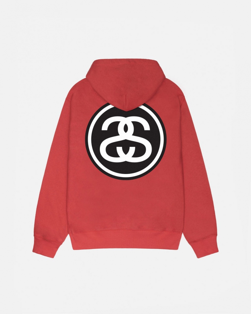 Stussy SS-Link Zip Hoodie - Unisex Hoodies Rojos | QMXUV25134