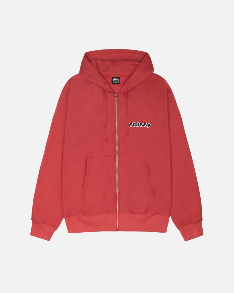 Stussy SS-Link Zip Hoodie - Unisex Hoodies Rojos | QMXUV25134