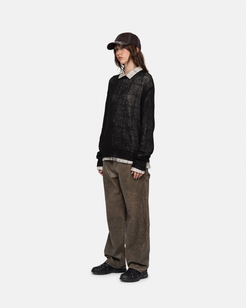 Stussy S Loose Knit Sueter - Unisex Sweaters Negros | XMXBH95145