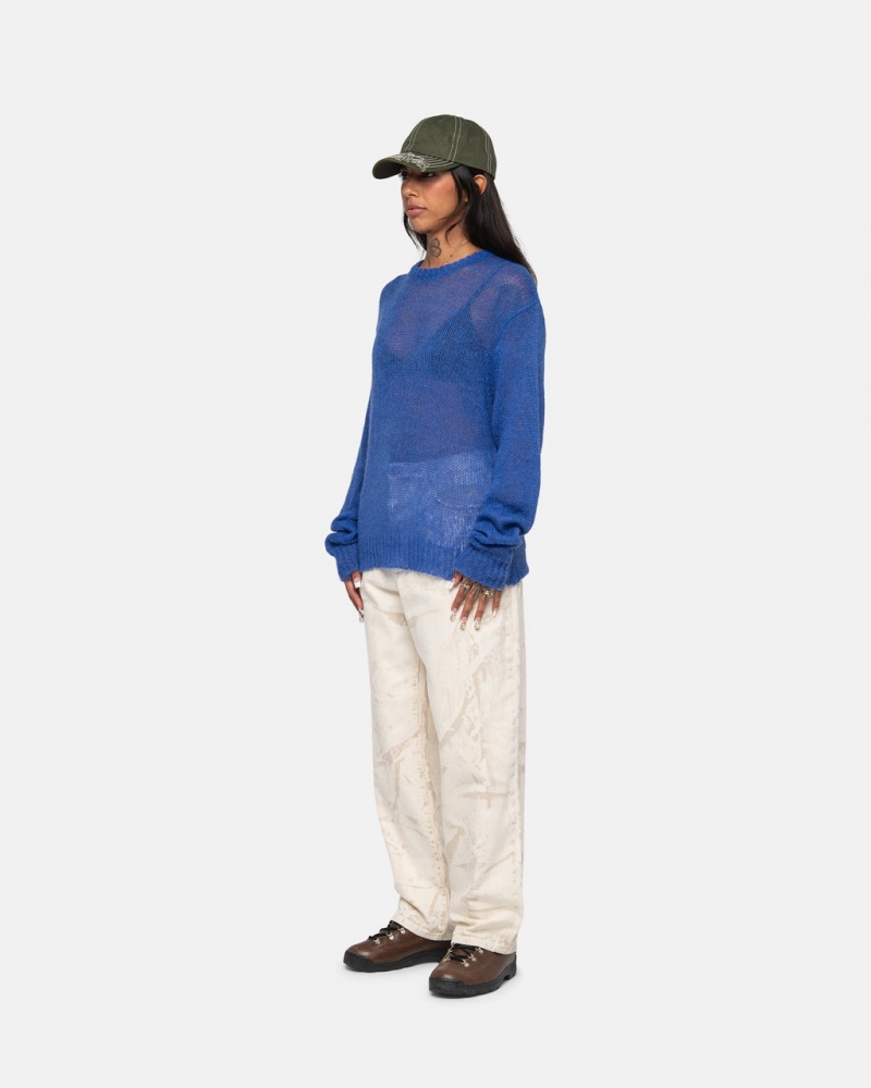 Stussy S Loose Knit Sueter - Unisex Sweaters Azules | SMXVO32617