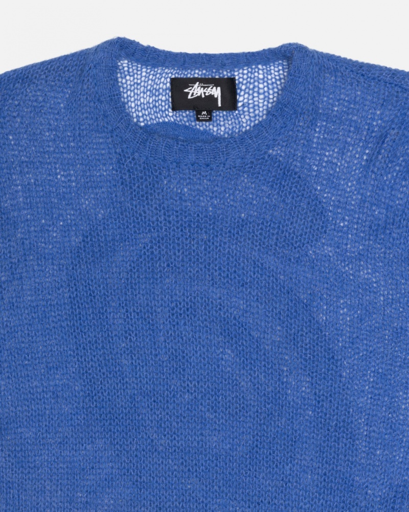 Stussy S Loose Knit Sueter - Unisex Sweaters Azules | SMXVO32617