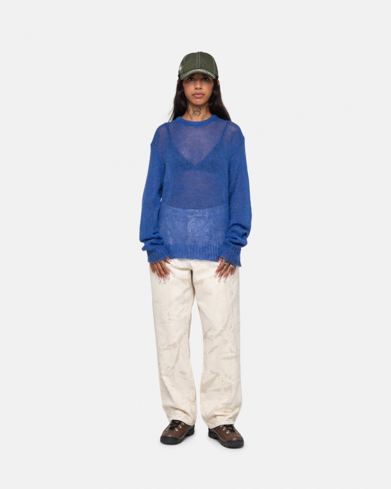 Stussy S Loose Knit Sueter - Unisex Sweaters Azules | SMXVO32617