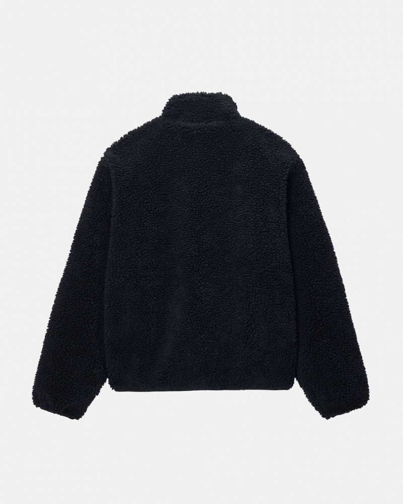 Stussy Sherpa Reversible Jacket - Unisex Jackets Negros | QMXUV79017