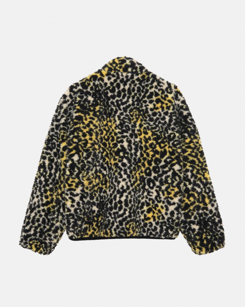 Stussy Sherpa Reversible Jacket - Unisex Jackets Amarillos Leopardo | BMXSD13965