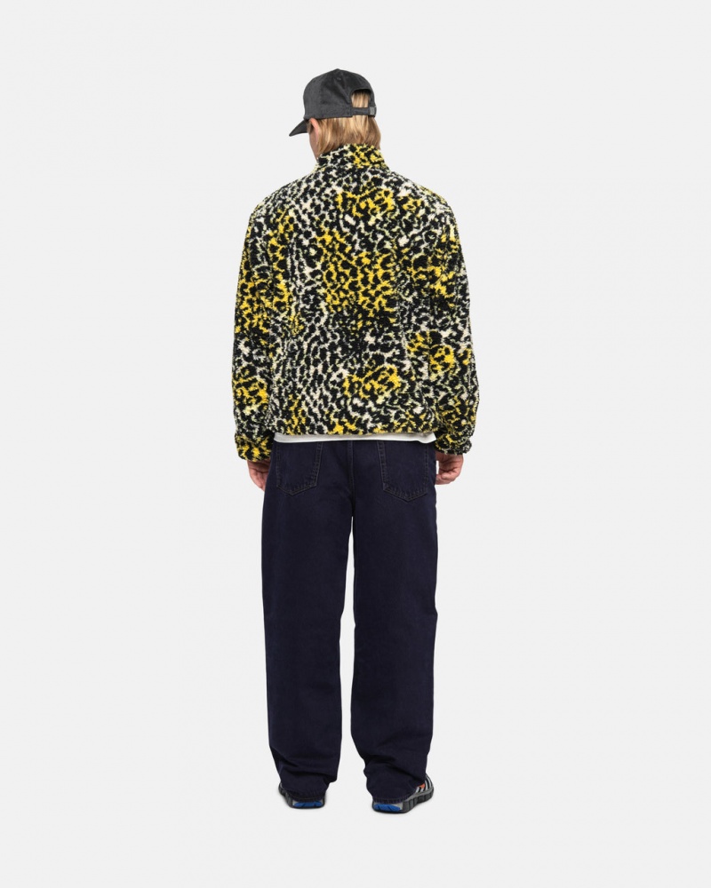 Stussy Sherpa Reversible Jacket - Unisex Jackets Amarillos Leopardo | BMXSD13965