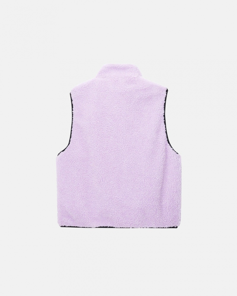 Stussy Sherpa Reversible Vest - Unisex Jackets Lavanda | UMXND83042