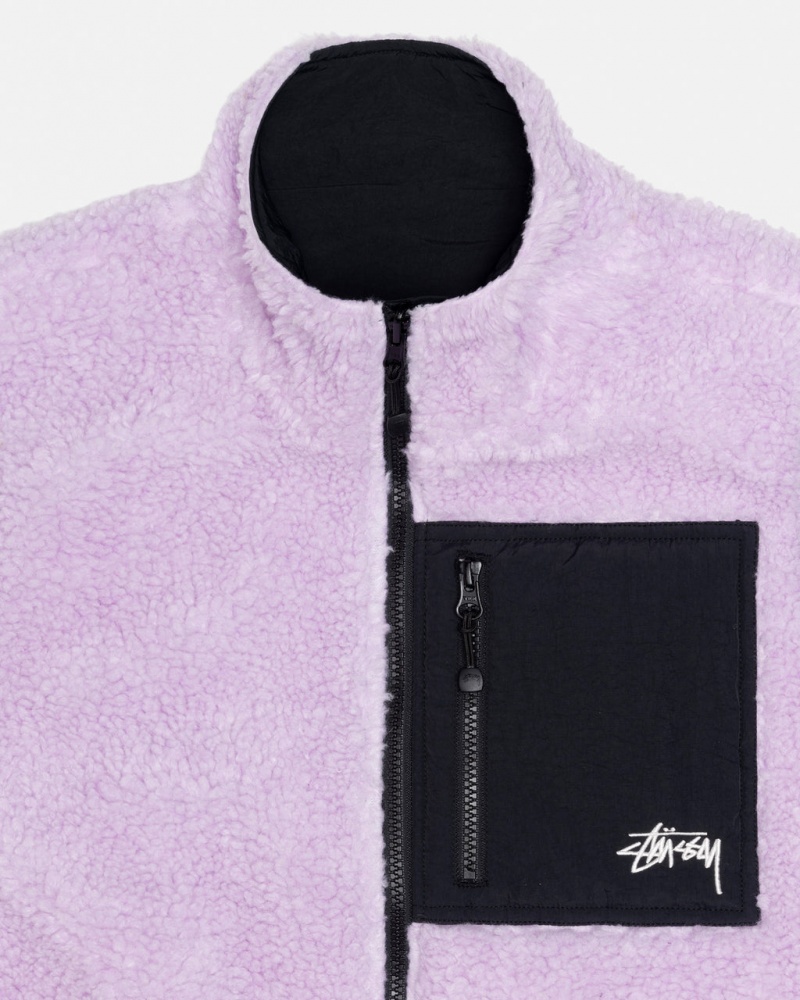 Stussy Sherpa Reversible Vest - Unisex Jackets Lavanda | UMXND83042