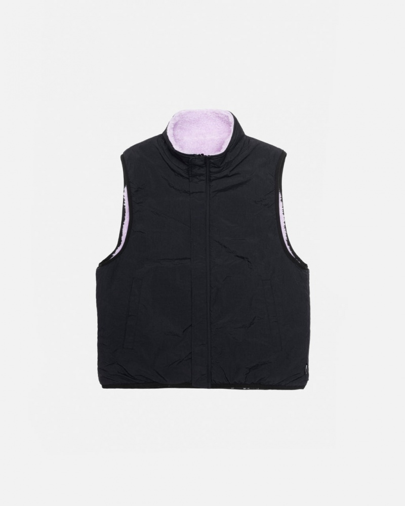 Stussy Sherpa Reversible Vest - Unisex Jackets Lavanda | UMXND83042