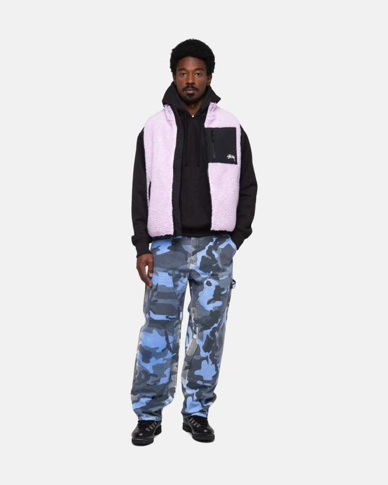 Stussy Sherpa Reversible Vest - Unisex Jackets Lavanda | UMXND83042