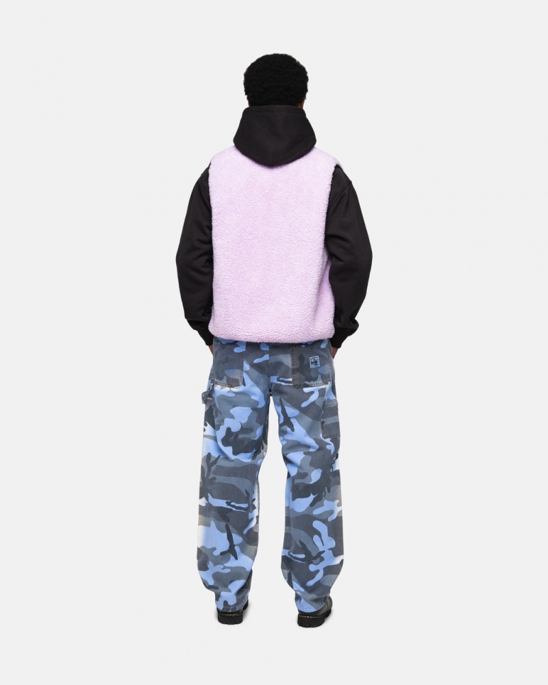 Stussy Sherpa Reversible Vest - Unisex Jackets Lavanda | UMXND83042