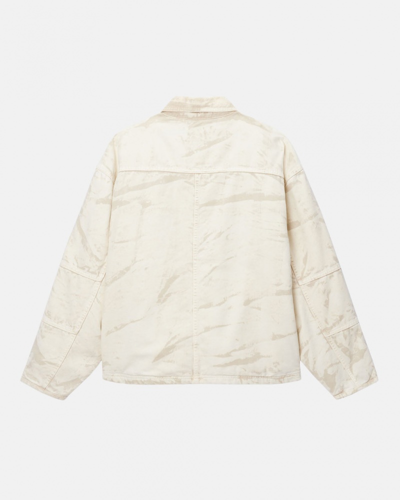 Stussy Shop Jacket Distressed Lona - Unisex Jackets Kaki | AMXWC20524