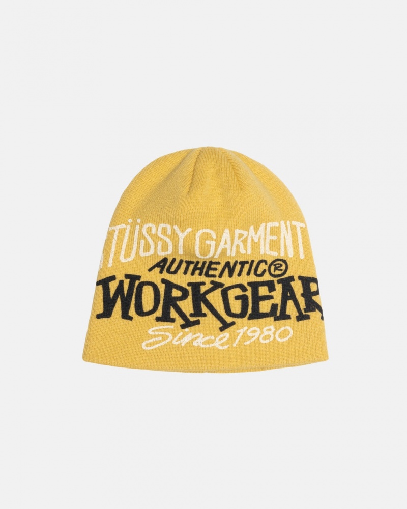 Stussy Skullcap Workgear Print - Unisex Moutarde | MXZDE81137